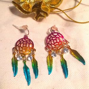 Rainbow Dreamcatcher Earrings